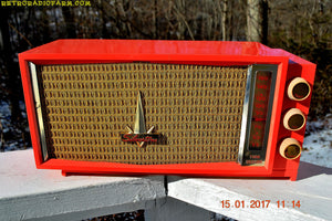 SOLD! - July 13, 2017 - UGLORGEOUS™ Hot Pink Mid Century Retro Vintage 1957 Silvertone 7012 AM Tube Radio Totally Restored! - [product_type} - Silvertone - Retro Radio Farm