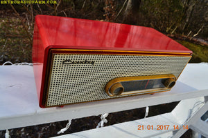 SOLD! - Mar 6, 2017 - TORCH RED Mid Century 1959 Crosley Ranchero T-60 RD AM Tube Radio NEAR MINT Quality Construction Sounds Great! - [product_type} - Crosley - Retro Radio Farm