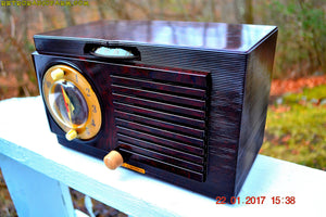 SOLD! - Jan 30, 2017 - BLUETOOTH MP3 READY - Art Deco 1951 General Electric Model 512F AM Brown Bakelite Tube Clock Radio Pristine!