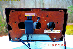 SOLD! - Jan 30, 2017 - BLUETOOTH MP3 READY - Art Deco 1951 General Electric Model 512F AM Brown Bakelite Tube Clock Radio Pristine! - [product_type} - General Electric - Retro Radio Farm