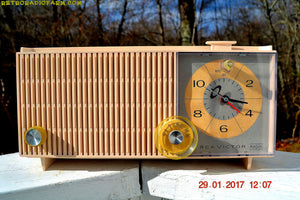SOLD! - Dec 15, 2017 - ROSE PINK Mid Century Vintage Retro Antique 1962 RCA Victor Model RGD20R Tube AM Clock Radio Sounds Great! - [product_type} - RCA Victor - Retro Radio Farm