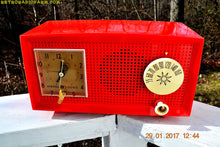 Charger l&#39;image dans la galerie, SOLD! - Feb 17, 2017 - RED HOT RED Mid Century Retro Vintage 1954 General Electric Model 556 AM Tube Radio Absolutely Pristine! - [product_type} - General Electric - Retro Radio Farm
