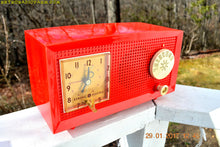 Load image into Gallery viewer, SOLD! - Feb 17, 2017 - RED HOT RED Mid Century Retro Vintage 1954 General Electric Model 556 AM Tube Radio Absolutely Pristine! - [product_type} - General Electric - Retro Radio Farm
