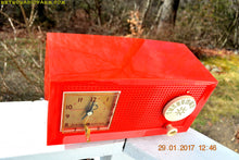 Load image into Gallery viewer, SOLD! - Feb 17, 2017 - RED HOT RED Mid Century Retro Vintage 1954 General Electric Model 556 AM Tube Radio Absolutely Pristine! - [product_type} - General Electric - Retro Radio Farm