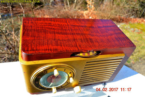 SOLD! - March 3, 2017 - BLUETOOTH MP3 READY - BURLED TOP Art Deco 1952 General Electric Model 521F AM Brown Bakelite Tube Clock Radio - [product_type} - General Electric - Retro Radio Farm