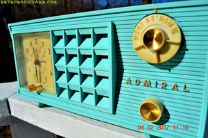SOLD! - Feb 8, 2017 - BLUETOOTH MP3 READY - Pistachio Green Antique Mid Century Vintage 1955 Admiral 251 AM Tube Radio Totally Restored! - [product_type} - Admiral - Retro Radio Farm