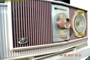 SOLD! - Dec 5, 2018 -  Plum Crazy Mid Century Retro 1963 Motorola Model C4P-55 Tube AM Clock Radio Rare Color! - [product_type} - Motorola - Retro Radio Farm