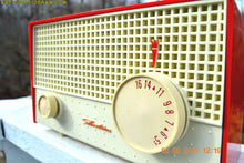 Load image into Gallery viewer, SOLD! - Apr 18, 2017 - RED And White Mid Century Antique Retro 1959 Silvertone Model 1003 AM Tube Radio Works Great! - [product_type} - Silvertone - Retro Radio Farm