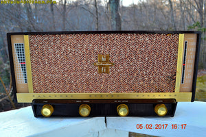 SOLD! - Feb 8, 2017 - BLUETOOTH MP3 READY - BROWN DELUXE Mid Century Retro Antique Vintage 1957 Silvertone Model 11 AM Tube Radio Totally Restored! - [product_type} - Silvertone - Retro Radio Farm