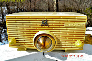 SOLD! - Dec. 18, 2017 - IVORY Mid Century Retro Jetsons 1957 Motorola 56H Turbine Tube AM Radio Works Amazing! - [product_type} - Motorola - Retro Radio Farm
