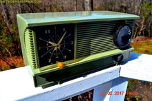 Load image into Gallery viewer, SOLD! - Sept 15, 2017 - OLIVE GREEN Vintage Antique Mid Century 1955 Arvin Model 5571 Tube AM Clock Radio Excellent Condition! - [product_type} - Arvin - Retro Radio Farm