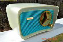 Load image into Gallery viewer, SOLD! - June 5, 2017 - SO JETSONS LOOKING Retro Vintage Turquoise and White 1959 Travler Model T-204 AM Tube Radio Near Mint! - [product_type} - Travler - Retro Radio Farm