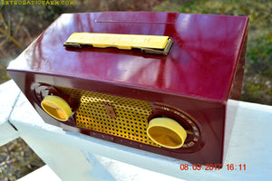SOLD! - Mar 16, 2017 - MAROON Mid Century Retro Jetsons Vintage 1955 Zenith Model R511-R AM Tube Radio Excellent Condition! - [product_type} - Zenith - Retro Radio Farm
