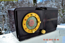 Charger l&#39;image dans la galerie, SOLD! - Mar 14, 2017 - BLUETOOTH MP3 READY - Golden Age Art Deco 1953 General Electric Model 515F AM Brown Bakelite Tube Clock Radio Totally Restored! - [product_type} - General Electric - Retro Radio Farm