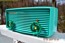 Load image into Gallery viewer, SOLD! - June 17, 2019 - Beautiful Turquoise 1957 Motorola 57R Tube AM Antique Radio New Old Stock Cabinet! - [product_type} - Retro Radio Farm - Retro Radio Farm