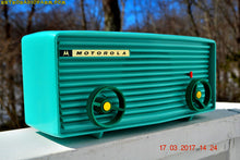 Charger l&#39;image dans la galerie, SOLD! - June 17, 2019 - Beautiful Turquoise 1957 Motorola 57R Tube AM Antique Radio New Old Stock Cabinet! - [product_type} - Retro Radio Farm - Retro Radio Farm