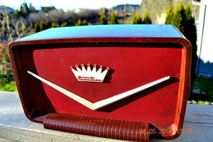 SOLD! - July 10, 2014 - ROCKABILLY Looking Retro Vintage Cadillac Raspberry Velvet 1950's Truetone Western Auto D2586 AM Tube Radio WORKS! - [product_type} - Truetone - Retro Radio Farm