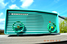 Charger l&#39;image dans la galerie, SOLD! - August 18, 2014. - BEAUTIFUL TURQUOISE Retro Jetsons 1957 Motorola 57R Tube AM Radio WORKS! - [product_type} - Motorola - Retro Radio Farm