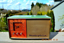 Load image into Gallery viewer, SOLD! - May 28, 2014 - BEAUTIFUL GREEN AND COPPER Retro Jetsons 1950&#39;s Stromberg Carlson C-5 Tube AM Clock Radio WORKS! - [product_type} - Stromberg Carlson - Retro Radio Farm