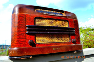 SOLD! - Sept 18, 2014 - BEAUTIFUL Wood Art Deco Retro 1946 Philco 46-132 AM Tube Farm Radio Works! - [product_type} - Philco - Retro Radio Farm