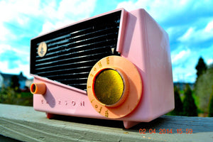 SOLD! - July 11, 2014 - AWESOME PINK AND BLACK Retro Vintage 1957 Emerson 851 AM Tube Radio WORKS! - [product_type} - Emerson - Retro Radio Farm
