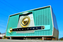 Load image into Gallery viewer, SOLD! - July 11, 2014 - AQUA AND WHITE Atomic Age Vintage 1959 RCA Victor Model X-4HE Tube AM Radio WORKS! - [product_type} - RCA Victor - Retro Radio Farm
