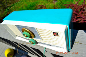 SOLD! - April 22, 2014 - SEAFOAM GREEN Atomic Age Vintage 1959 Sylvania Z6F17 Tube FM Radio WORKS! - [product_type} - Sylvania - Retro Radio Farm
