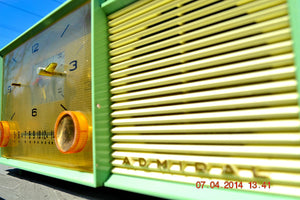 SOLD! - April 22, 2014 - BEAUTIFUL PASTEL GREEN Retro Jetsons 1959 Admiral 298 Tube AM Clock Radio WORKS! - [product_type} - Admiral - Retro Radio Farm