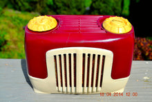 Load image into Gallery viewer, SOLD! - Sept 22, 2014 - BEAUTIFUL Burgundy Ivory Retro Vintage Deco 1947 Sonora WJU-253 Tube Radio Works - [product_type} - Sonora - Retro Radio Farm