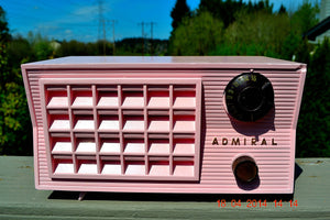 SOLD! - May 16, 2014 - BEAUTIFUL PINK Retro Vintage Atomic Age 1955 Admiral 5S38 Tube AM Radio Works! - [product_type} - Admiral - Retro Radio Farm
