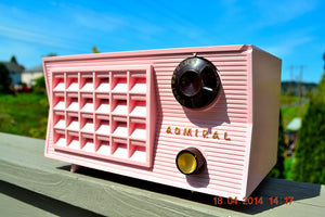 SOLD! - May 16, 2014 - BEAUTIFUL PINK Retro Vintage Atomic Age 1955 Admiral 5S38 Tube AM Radio Works!
