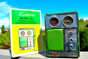 SOLD! - May 18, 2014 - WOW! NOS Olive Green Retro Vintage 1960's Luxtone Portable AM FM Radio WORKS!