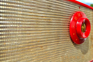 SOLD! - August 22, 2014 - CANDY APPLE RED Retro Vintage 1956 Westinghouse H-500T5A Tube AM Radio WORKS! - [product_type} - Westinghouse - Retro Radio Farm