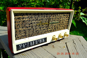 SOLD! - May 29, 2014 - BEAUTIFUL CORAL PINK Retro Vintage 1959 Arvin 2585 Tube AM Radio WORKS! - [product_type} - Arvin - Retro Radio Farm