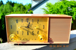 SOLD! - July 28, 2014 - SUAVE MAUVE PINK Retro Jetsons 1950's Philco K778-124 Tube AM Clock Radio WORKS! - [product_type} - Admiral - Retro Radio Farm