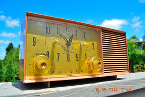 SOLD! - July 28, 2014 - SUAVE MAUVE PINK Retro Jetsons 1950's Philco K778-124 Tube AM Clock Radio WORKS!