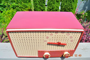 SOLD! - Oct 2, 2014 - BEAUTIFUL Retro Vintage Rare Mauve Pink 1950's Stewart Warner 9165-B AM Tube Radio WORKS! - [product_type} - Stewart Warner - Retro Radio Farm