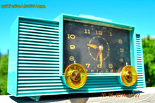 Load image into Gallery viewer, SOLD! - July 8, 2014 - AQUAMARINE Vintage Atomic Age 1959 Philco G755-124 Tube AM Radio Clock Alarm Works! - [product_type} - Philco - Retro Radio Farm