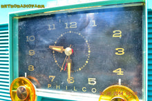 画像をギャラリービューアに読み込む, SOLD! - July 8, 2014 - AQUAMARINE Vintage Atomic Age 1959 Philco G755-124 Tube AM Radio Clock Alarm Works! - [product_type} - Philco - Retro Radio Farm
