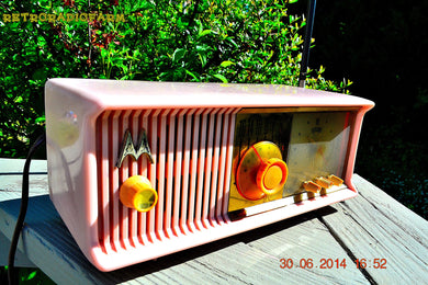 SOLD! - Jan 15, 2016 - MARILYN PINK Retro Jetsons 1957 Motorola 57CC Tube AM Clock Radio Totally Restored!