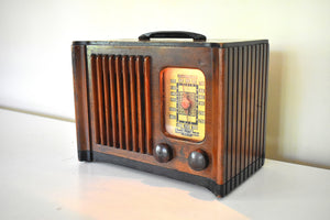 Golden Age of Radio 1940 Emerson Model 179 Wood Vacuum Tube Radio Beauty Sounds Great Looks Like Old Shoeshine Box!