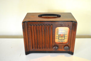 ラジオの黄金時代 1940年 エマーソン モデル 179 木製真空管ラジオ 美しいサウンド まるで古い靴磨きの箱のよう！