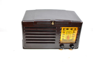 Umber Brown Bakelite 1940 Emerson Model 333 AM Tube Radio Sounds Marvelous! Awesome Condition!