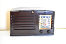 Load image into Gallery viewer, Umber Brown Bakelite 1940 Emerson Model 333 AM Vacuum Tube Radio Sounds Marvelous!
