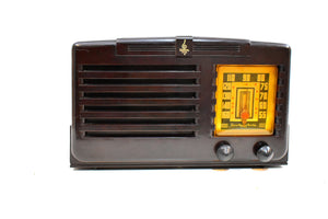 Umber Brown Bakelite 1940 Emerson Model 333 AM Tube Radio Sounds Marvelous! Awesome Condition!
