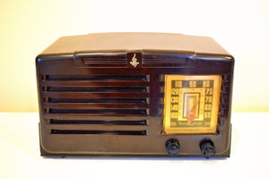 Bluetooth MP3 Ready - 1940 Emerson Model 333 AM Brown Bakelite Vacuum Tube Clock Radio Classic and Classy!