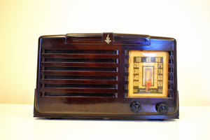 Bluetooth MP3 Ready - 1940 Emerson Model 333 AM Brown Bakelite Vacuum Tube Clock Radio Classic and Classy!