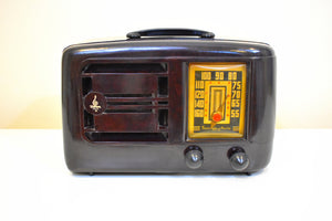 Bluetooth Ready To Go - Umber Brown Bakelite 1947 Emerson Model 507 AM Vacuum Tube Radio Sounds Marvelous!