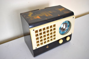 Onyx Green and Gold Catalin 1946 Emerson Model 520 Vacuum Tube AM Radio Sounds Great! Excellent Condition!