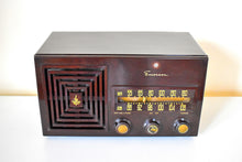 Charger l&#39;image dans la galerie, Mocha Brown Bakelite 1949 AM/FM Emerson Model 659 Brown Swirly Marbled Vacuum Tube Radio Works Great! Solid Built!